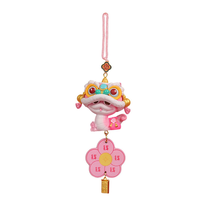 Crofta Year of The Snake Car Ornament 2025 Chinese Lunar New Year Hanging Ornament Pink Flower