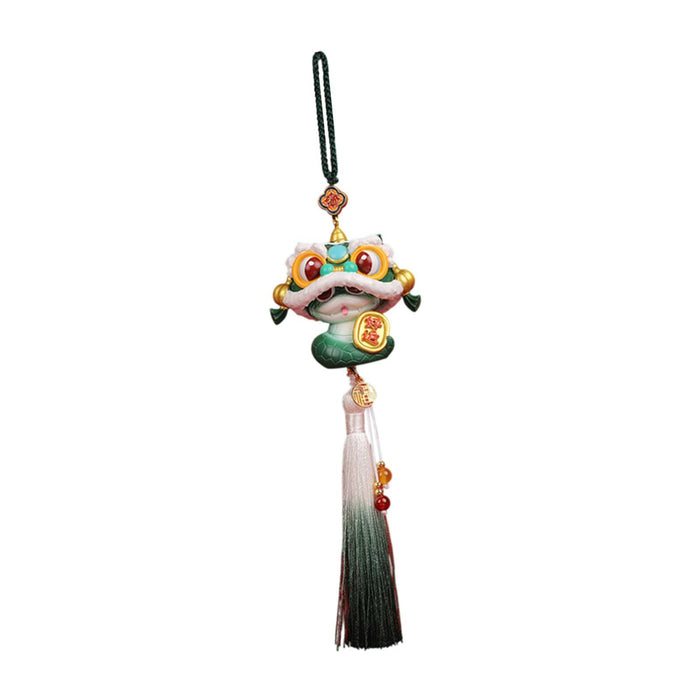 Crofta Year of The Snake Car Ornament 2025 Chinese Lunar New Year Hanging Ornament Green Tassel