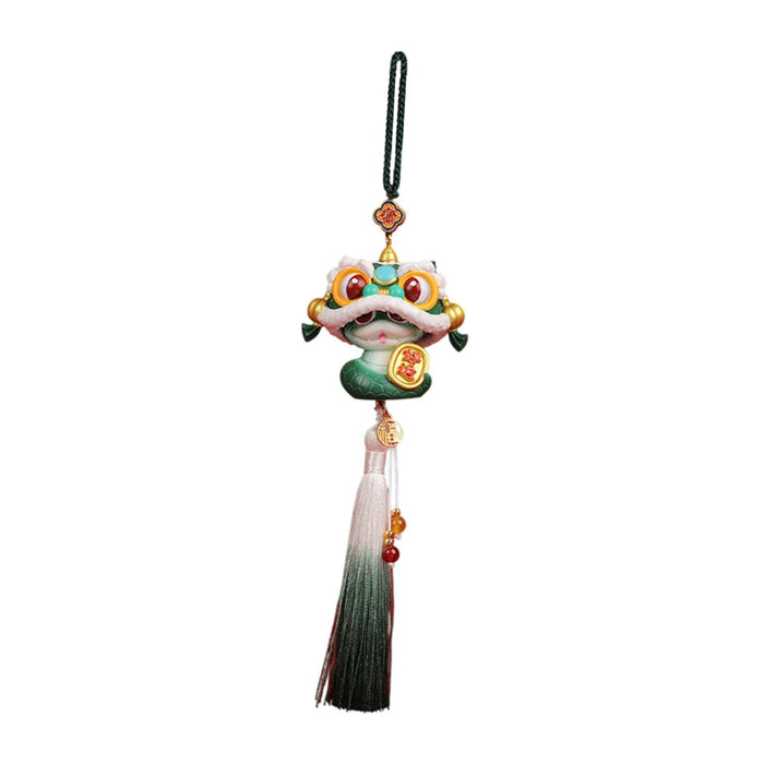 Crofta Year of The Snake Car Ornament 2025 Chinese Lunar New Year Hanging Ornament Green Tassel