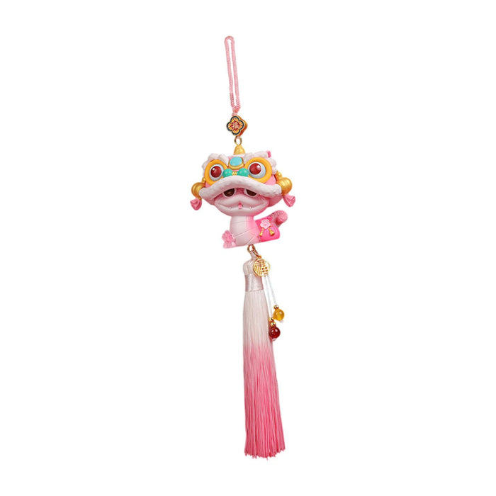 Crofta Year of The Snake Car Ornament 2025 Chinese Lunar New Year Hanging Ornament Pink Tassel