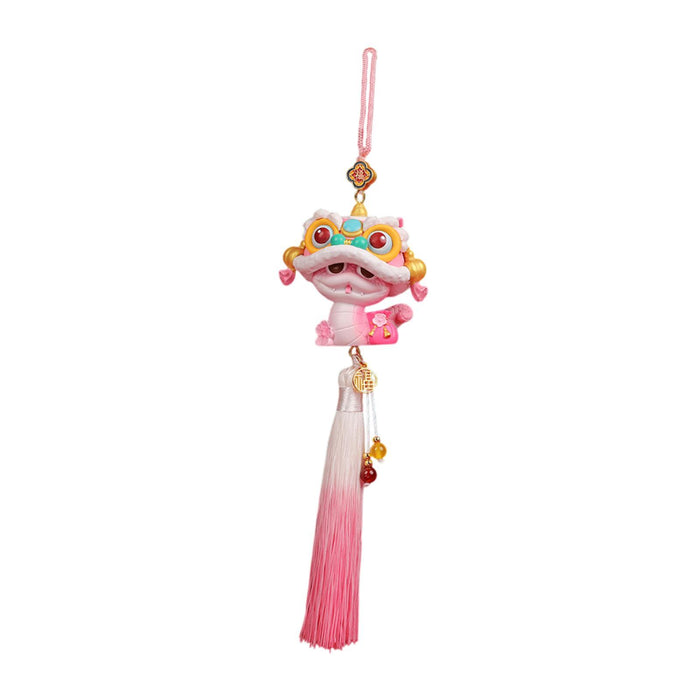 Crofta Year of The Snake Car Ornament 2025 Chinese Lunar New Year Hanging Ornament Pink Tassel