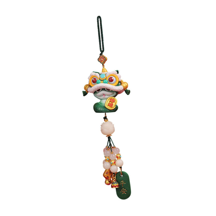 Crofta Year of The Snake Car Ornament 2025 Chinese Lunar New Year Hanging Ornament Green Beads