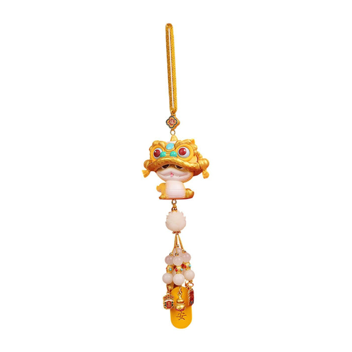 Crofta Year of The Snake Car Ornament 2025 Chinese Lunar New Year Hanging Ornament Gold Beads