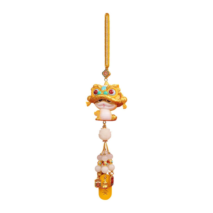 Crofta Year of The Snake Car Ornament 2025 Chinese Lunar New Year Hanging Ornament Gold Beads