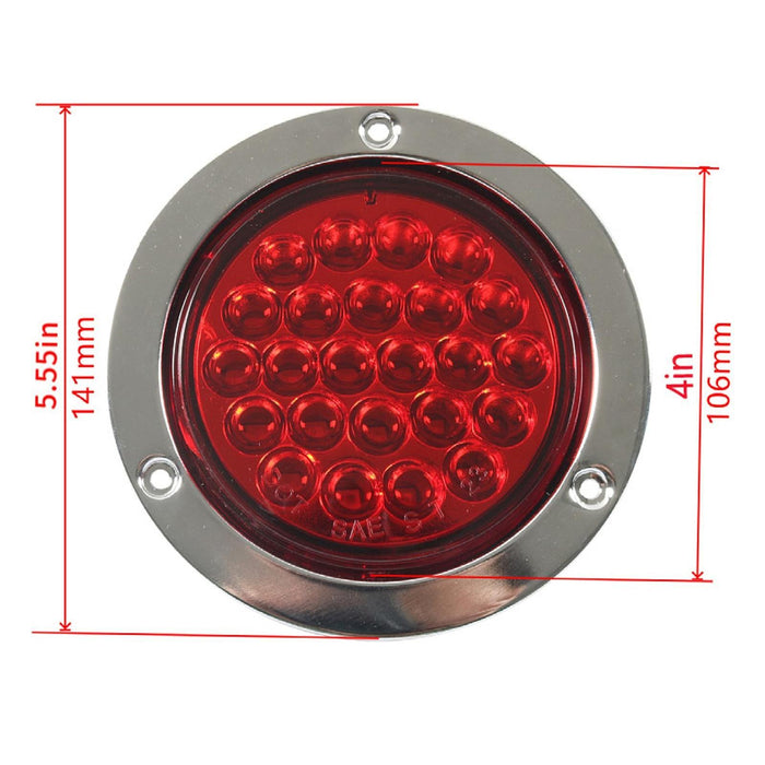 2x LED Trailer Tail Lights Replaces 12V 4.8W Premium Round Stop Brake Lights