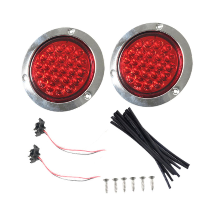 2x LED Trailer Tail Lights Replaces 12V 4.8W Premium Round Stop Brake Lights