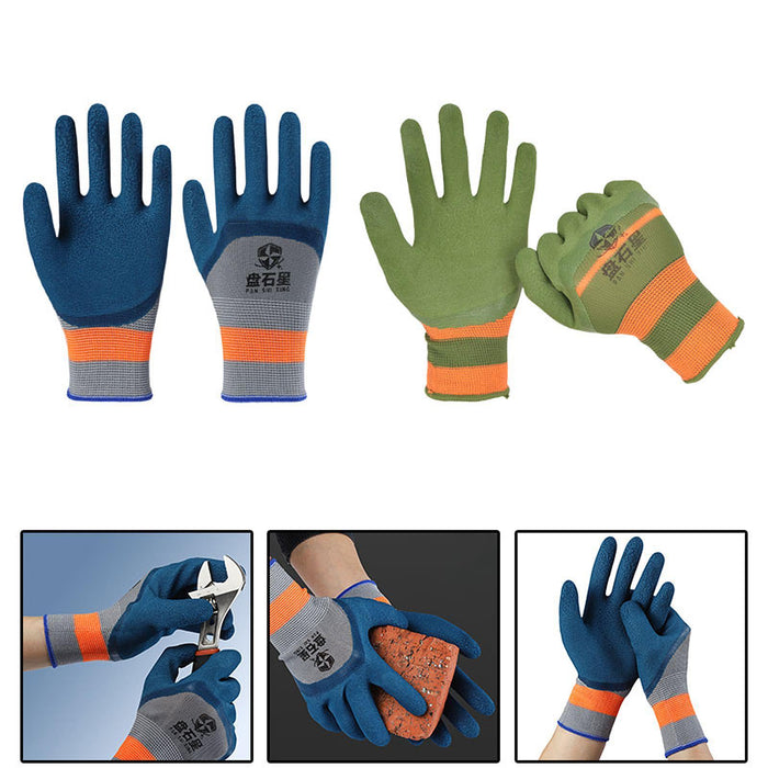 2 Pieces Multifunctional Work Gloves for Men Women Farm Work Car Repair Blue