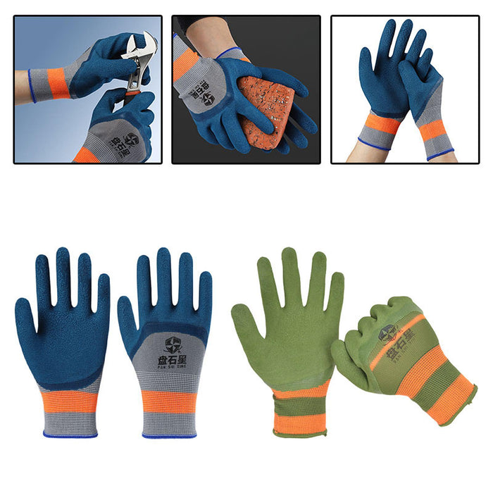 2 Pieces Multifunctional Work Gloves for Men Women Farm Work Car Repair Blue