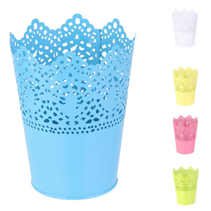 Crofta 2Pieces Metal Cut Out Plant Flower Vase Pen Pencil Make up Brush Storage Organize Holder