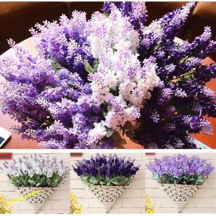 Crofta 1 Bunch Fake Artificial Provence Lavender Bouquet Home Office Decor - Orchid