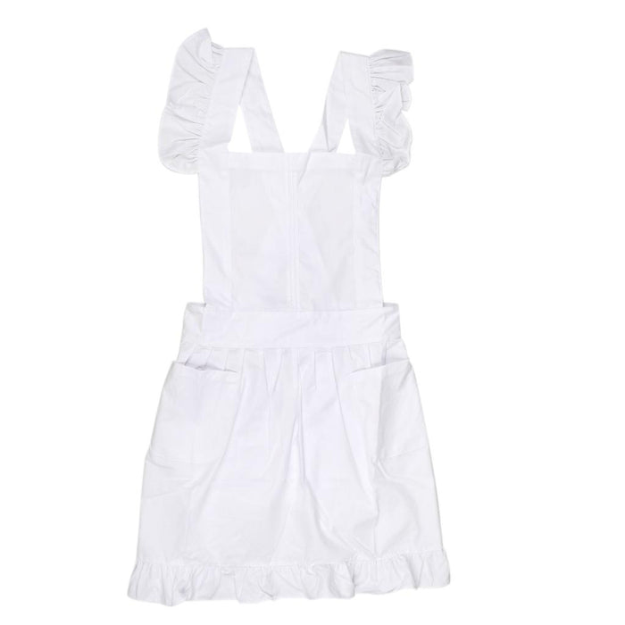 Crofta 10Pieces  Sleeveless Victorian Pinafore Apron Maid Smock Costume Ruffle Pockets for Cooking or Theatre Perform