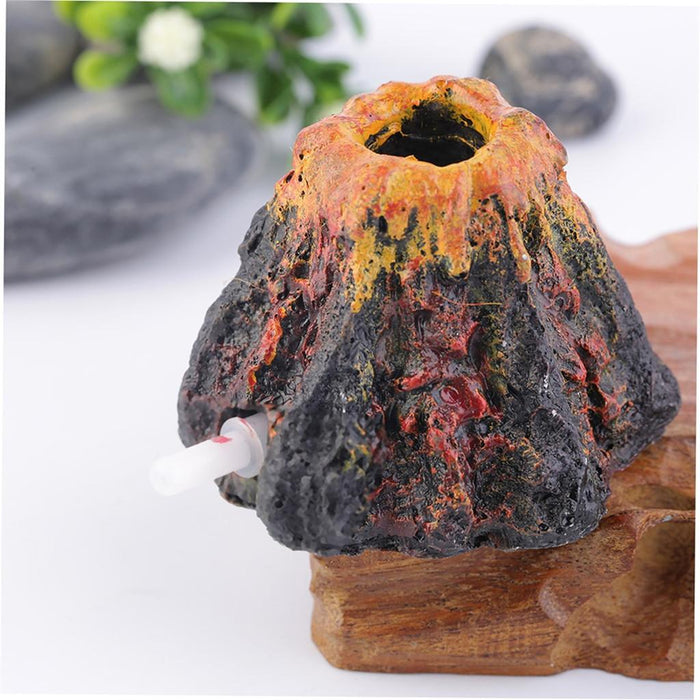 Crofta Aquarium Underwater Bubbling Volcano Ornament with Air Pipe Fish Tank Decor