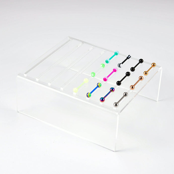 Crofta Earring Holder Stand Portable Transparent Shelf for Tongue Nails Retail Show C