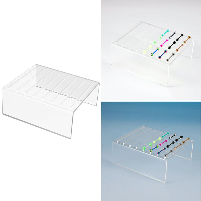 Crofta Earring Holder Stand Portable Transparent Shelf for Tongue Nails Retail Show C