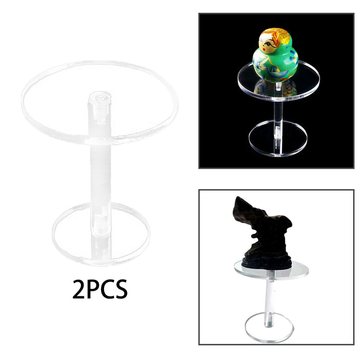 Crofta 2x Pedestal Display Riser Stands Modern Acrylic Jewelry Display Rack Earring 8cm High