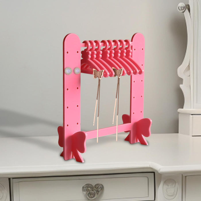 Crofta Earring Holder Stand Storage Acrylic Jewelry Display Stand Jewelry Organizer Pink