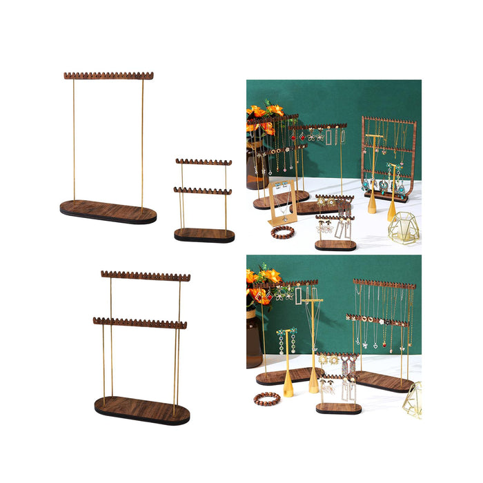 Crofta Jewelry Display Stand Showcase Wood Organizer for Shop Dresser Store Display Small Single Layer