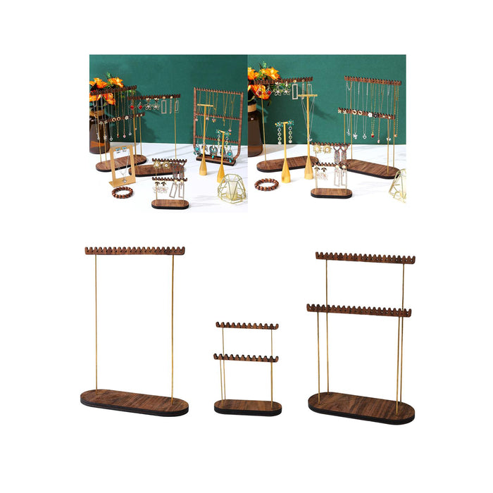 Crofta Jewelry Display Stand Showcase Wood Organizer for Shop Dresser Store Display Small Single Layer