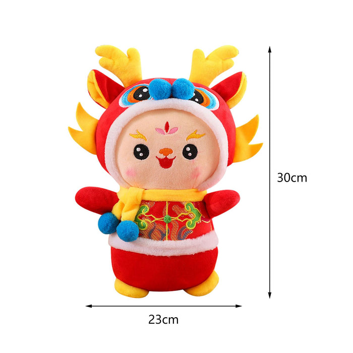 Crofta Chinese New Year Dragon Doll Dragon Figure for Holiday Restaurant Study Room 30cmx23cm