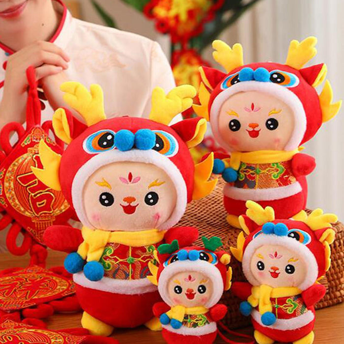 Crofta Chinese New Year Dragon Doll Dragon Figure for Holiday Restaurant Study Room 30cmx23cm