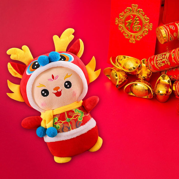 Crofta Chinese New Year Dragon Doll Dragon Figure for Holiday Restaurant Study Room 30cmx23cm