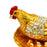 Crofta Laying Hen Figurine Small Jewelry Ring Box Ornament for Valentine's Day Gift Golden Base