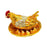 Crofta Laying Hen Figurine Small Jewelry Ring Box Ornament for Valentine's Day Gift Golden Base