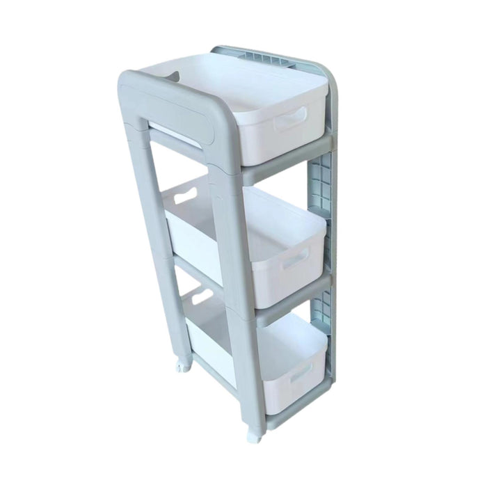 Crofta Rolling Storage Organizer Rolling Utility Cart for Farmhouse Household Hotel 3 Tiers