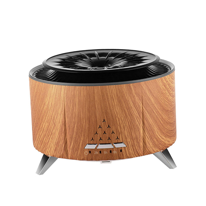 Crofta Flame Humidifier Fire Humidifier Yoga Dining Room SPA Essential Oil Diffuser Wood