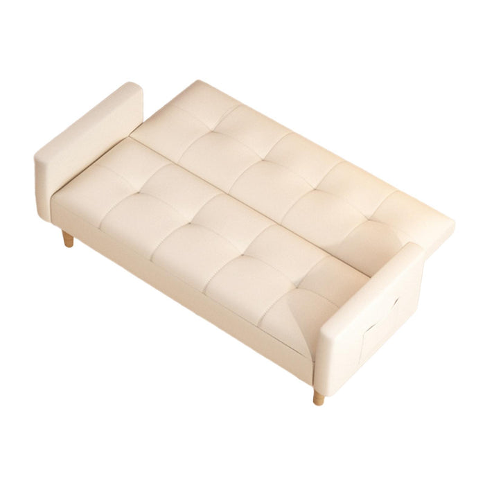 Crofta 170cm Convertible Sofa Bed Couch 3 Seat Stylish Sturdy Living Room Furniture Beige