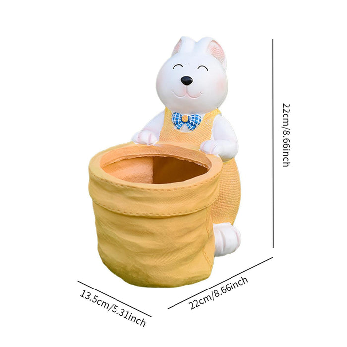 Crofta Flower Pot Container Decorative Animal Plant Pot for Windowsill Outdoor Home Yellow