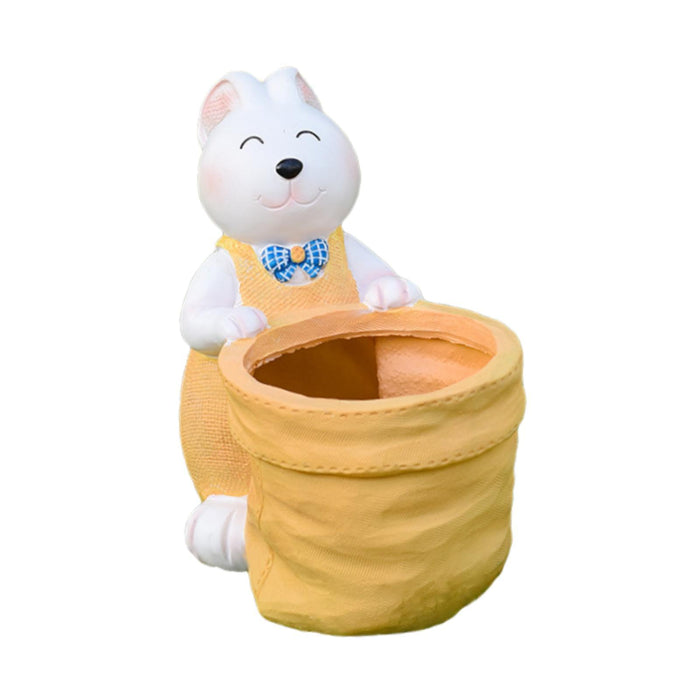 Crofta Flower Pot Container Decorative Animal Plant Pot for Windowsill Outdoor Home Yellow