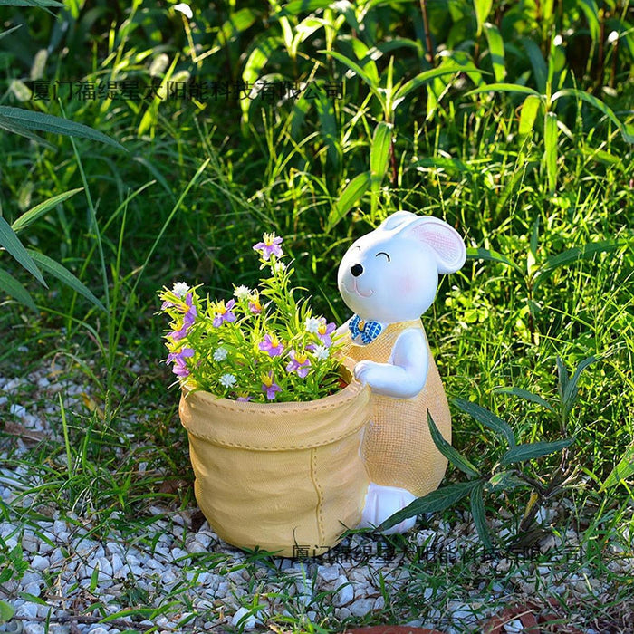 Crofta Flower Pot Container Decorative Animal Plant Pot for Windowsill Outdoor Home Yellow