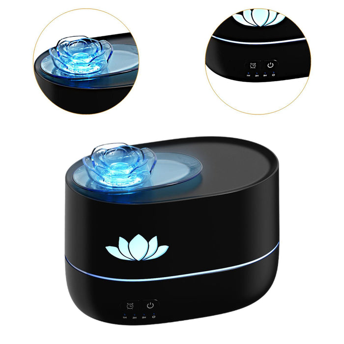 Crofta Essential Oil Diffuser 350 ml Desktop Humidifier for Yoga Office Living Room Black