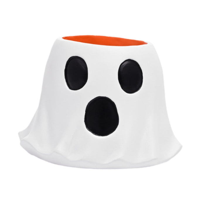 Crofta Halloween Ghost Treat Bucket Flower Vase Flowerpot Office Home Resin Planter 11cmx8.3cmx10.5cm