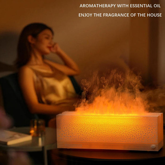 Crofta Essential Oil Diffuser Office Hotel SPA Colorful Lights Flame Air Humidifier White