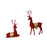 Crofta 2 Pieces Beads Deer Statues Keepsake Table Ornament for Bedroom Patio Office Red