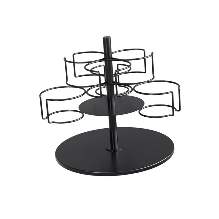 Crofta Rotating Cup Holder for Kitchen Cabinets Revolving Water Bottle Storage Rack Black 6 Slot