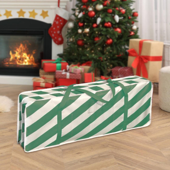 Crofta Christmas Tree Storage Bag for Artificial Disassembled Trees Water Resistant Green Stripes