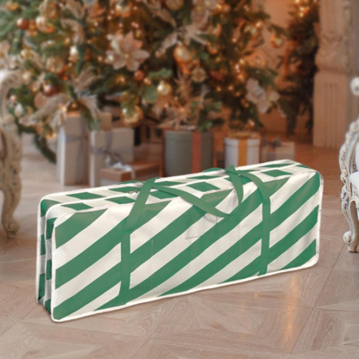 Crofta Christmas Tree Storage Bag for Artificial Disassembled Trees Water Resistant Green Stripes