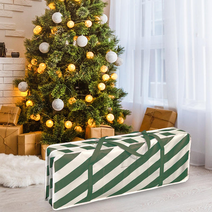 Crofta Christmas Tree Storage Bag for Artificial Disassembled Trees Water Resistant Green Stripes