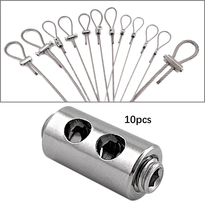 Crofta 10Pieces Sturdy Simple Assembly for Fixing Banners 3mm Wire Rope Clamps Clip