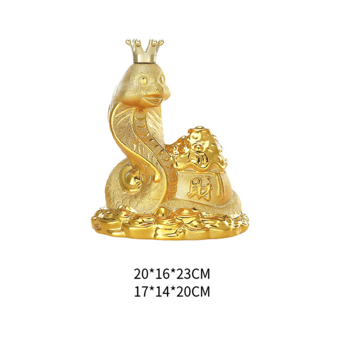 Crofta Coin Money Bank Chinese Zodiac Snake Statue Party Container Snake Piggy Bank 20x16x23cm