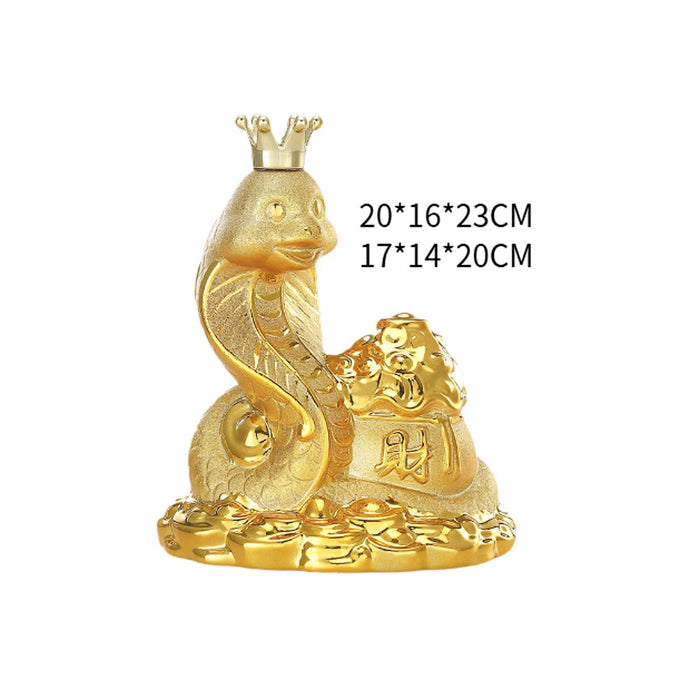 Crofta Coin Money Bank Chinese Zodiac Snake Statue Party Container Snake Piggy Bank 20x16x23cm