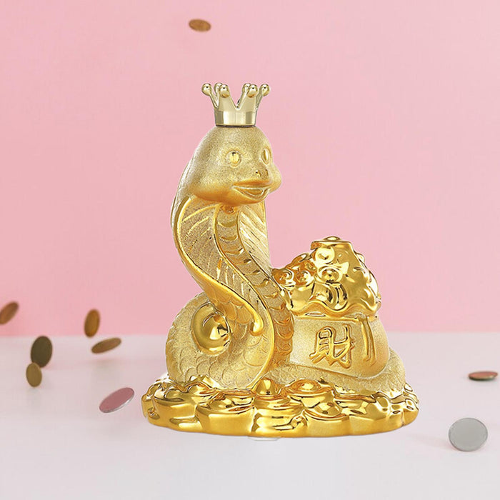 Crofta Coin Money Bank Chinese Zodiac Snake Statue Party Container Snake Piggy Bank 20x16x23cm