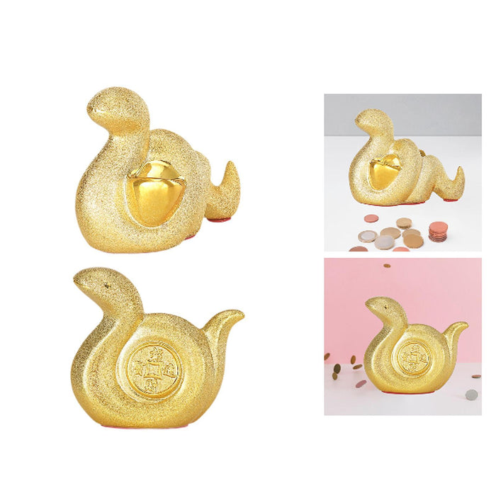 Crofta Coin Money Bank Ceramic Figurine Desk Farmhouse Centerpiece Snake Piggy Bank 12x6.5x9cm