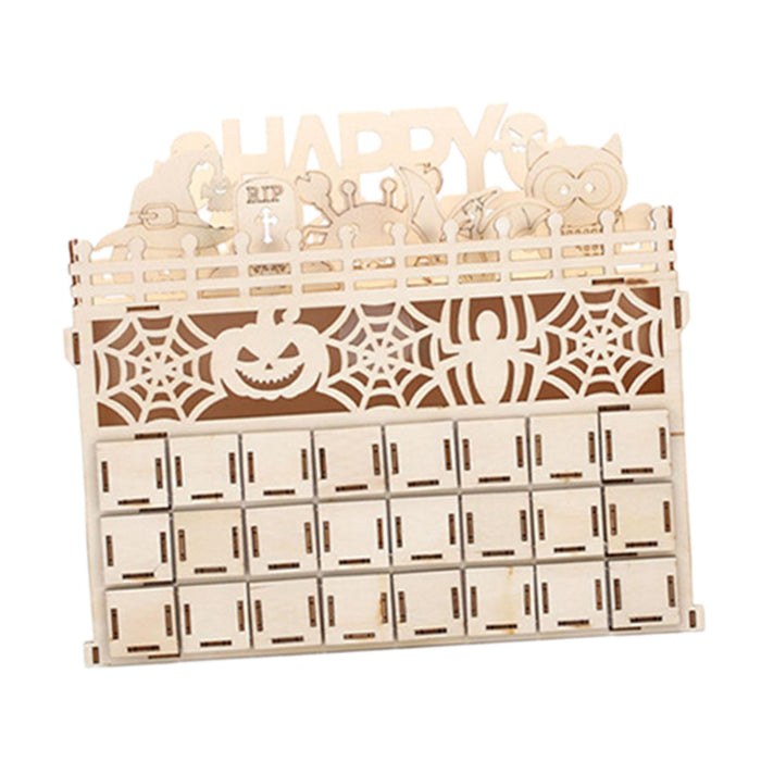 Crofta Halloween Wooden Candy Drawer Tabletop Ornament for Indoor Bookshelf Cabinet Style A