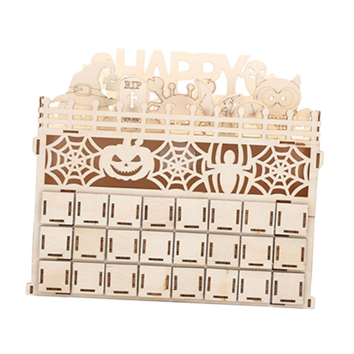 Crofta Halloween Wooden Candy Drawer Tabletop Ornament for Indoor Bookshelf Cabinet Style A