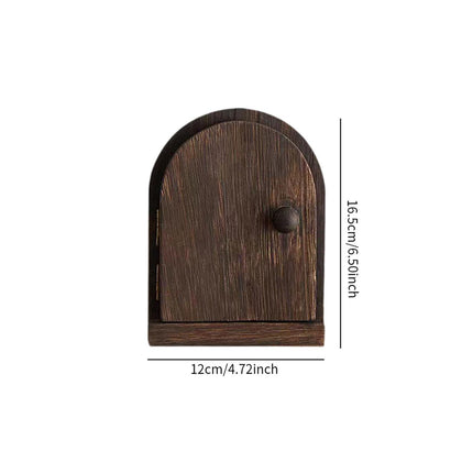 Crofta Wood Door Outlet Cover Home Decoration Creative Easy Installation Wall Decor Dark Brown