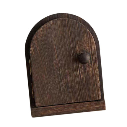 Crofta Wood Door Outlet Cover Home Decoration Creative Easy Installation Wall Decor Dark Brown